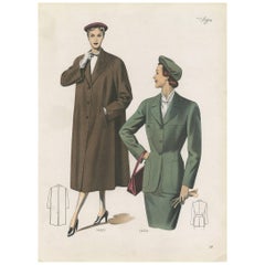 Estampa antigua de moda , Publicada en Ladies Styles, 1951