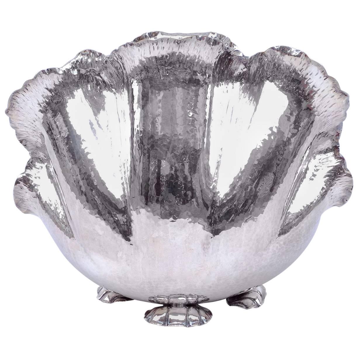 Wine Cooler Cabbage Shape, Silver Plated, Stamped by Christian Dior, circa 1970