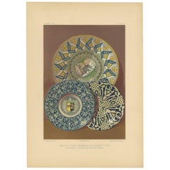 Pl. 6 Used Print of Majolica Plates by Bedford, circa 1857