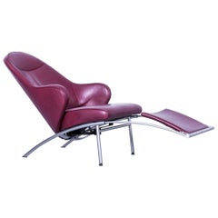 Interprofil Rocky Designer Relax Armchair Red Leather Relax Recliner Chair