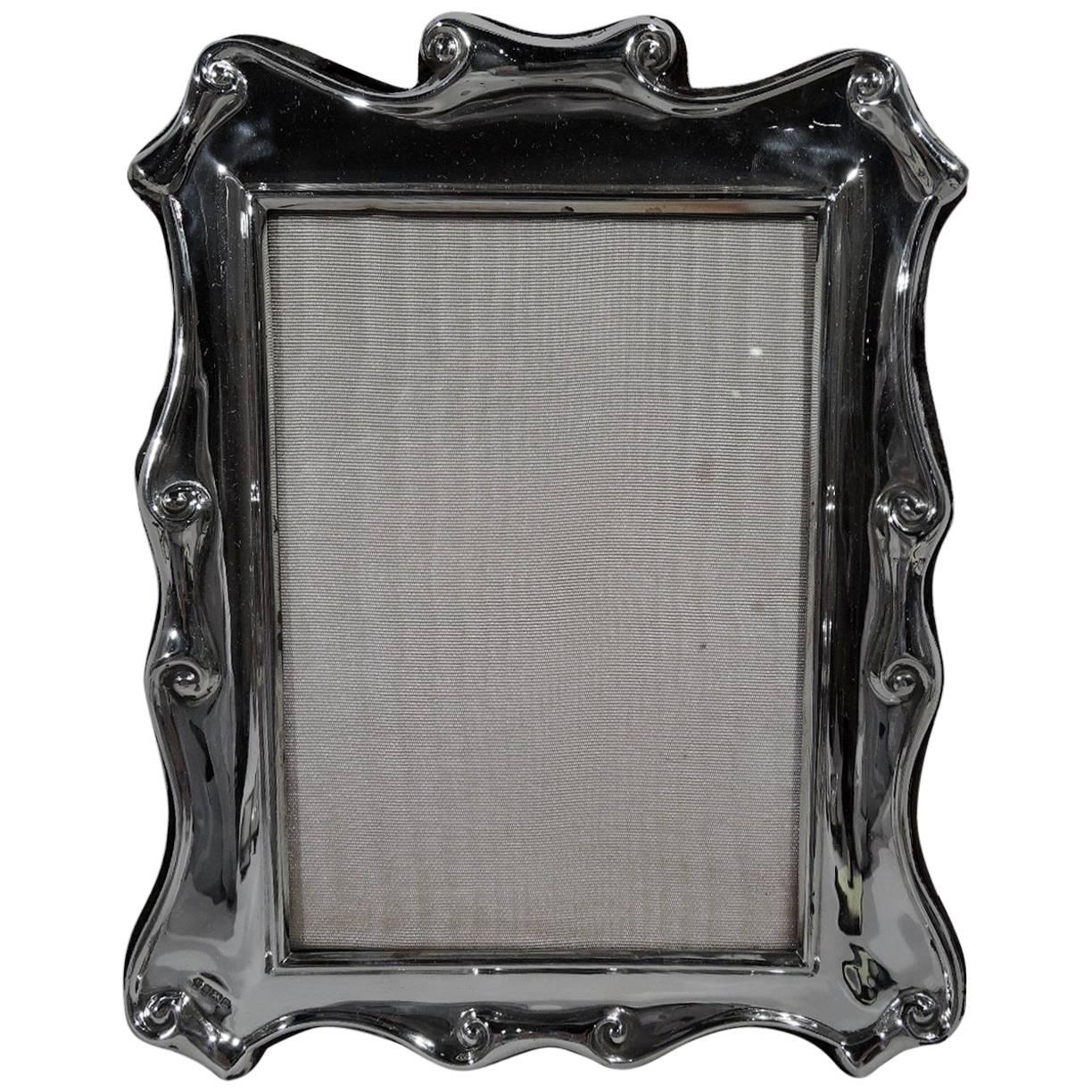 Modern English Sterling Silver Strapwork Picture Frame