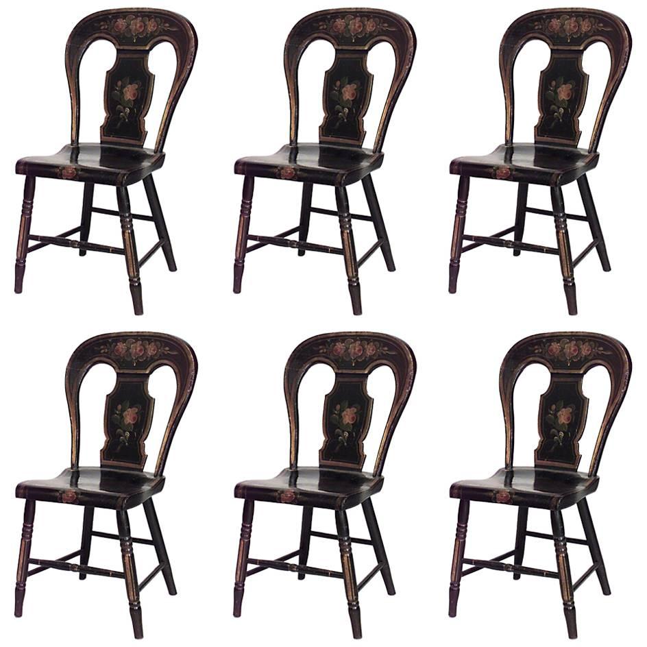 Set of 6 American Federal Hitchcock Side Chairs