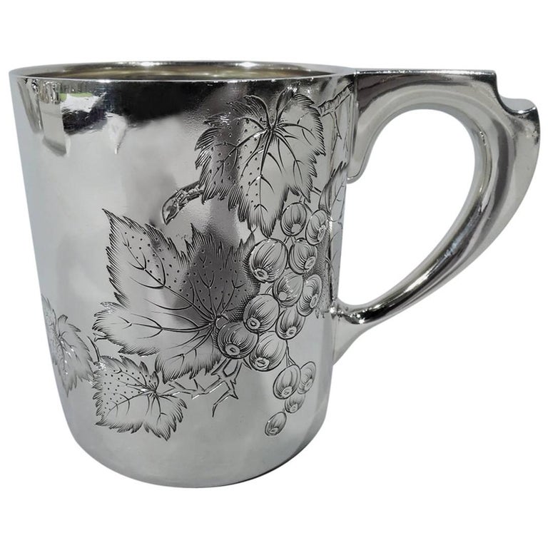 Antique Tiffany Sterling Silver Baby Cup with Berry Branch at 1stDibs