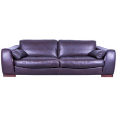 Incanto Designer Sofa brown Three Seater Couch with Pillows Leather