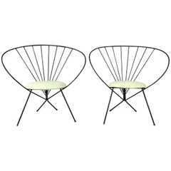 Pair of Midcentury Metal Hoop Chairs by Robert Kasindorf for Reiley Wolf