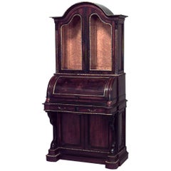 Antique Federal Rosewood Roll Top Secretary