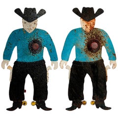 Pair of Cast-Iron Cowboy Shooting Gallery Targets