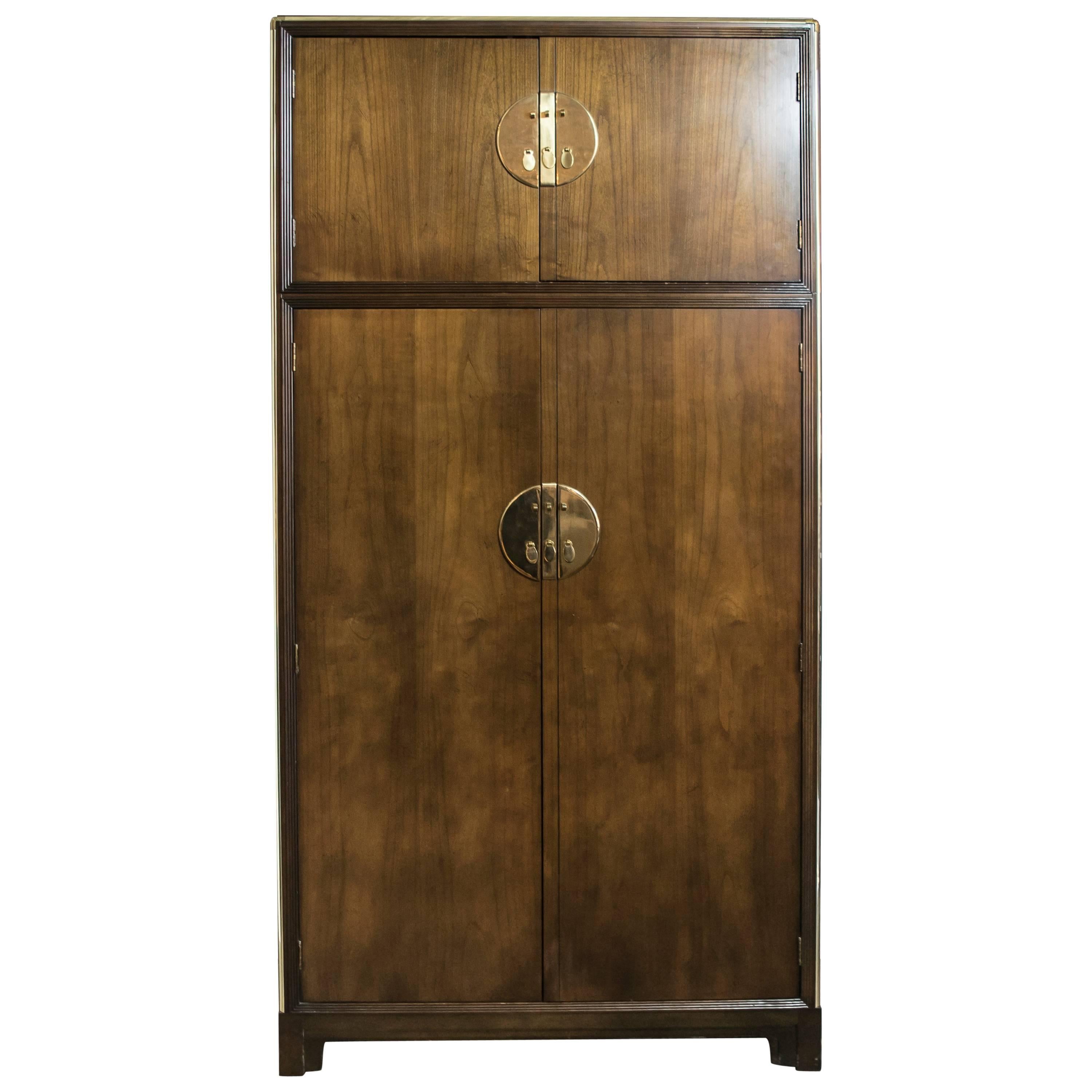 Vintage Baker Far East Collection Mahogany Armoire For Sale