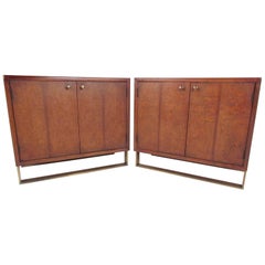 Pair of Elegant Sled Leg Cabinets by Thomasville