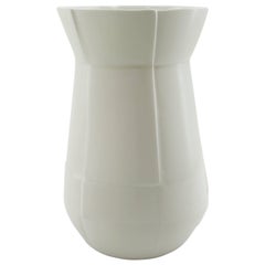 Seam Drop Large Vase White Flower Vase Modern Contemporary Glazed Porcelain