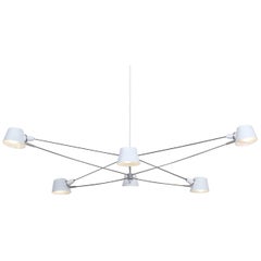 Pivot Chandelier White & Stainless by Ravenhill Studio