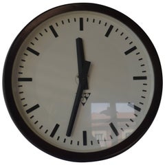 Retro Bakelite Industrial Factory Wall Clock by Pragatron, 1960s