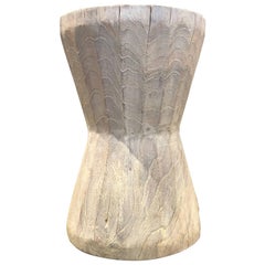 Andrianna Shamaris Hand-Carved Beveled Teak Wood Stool