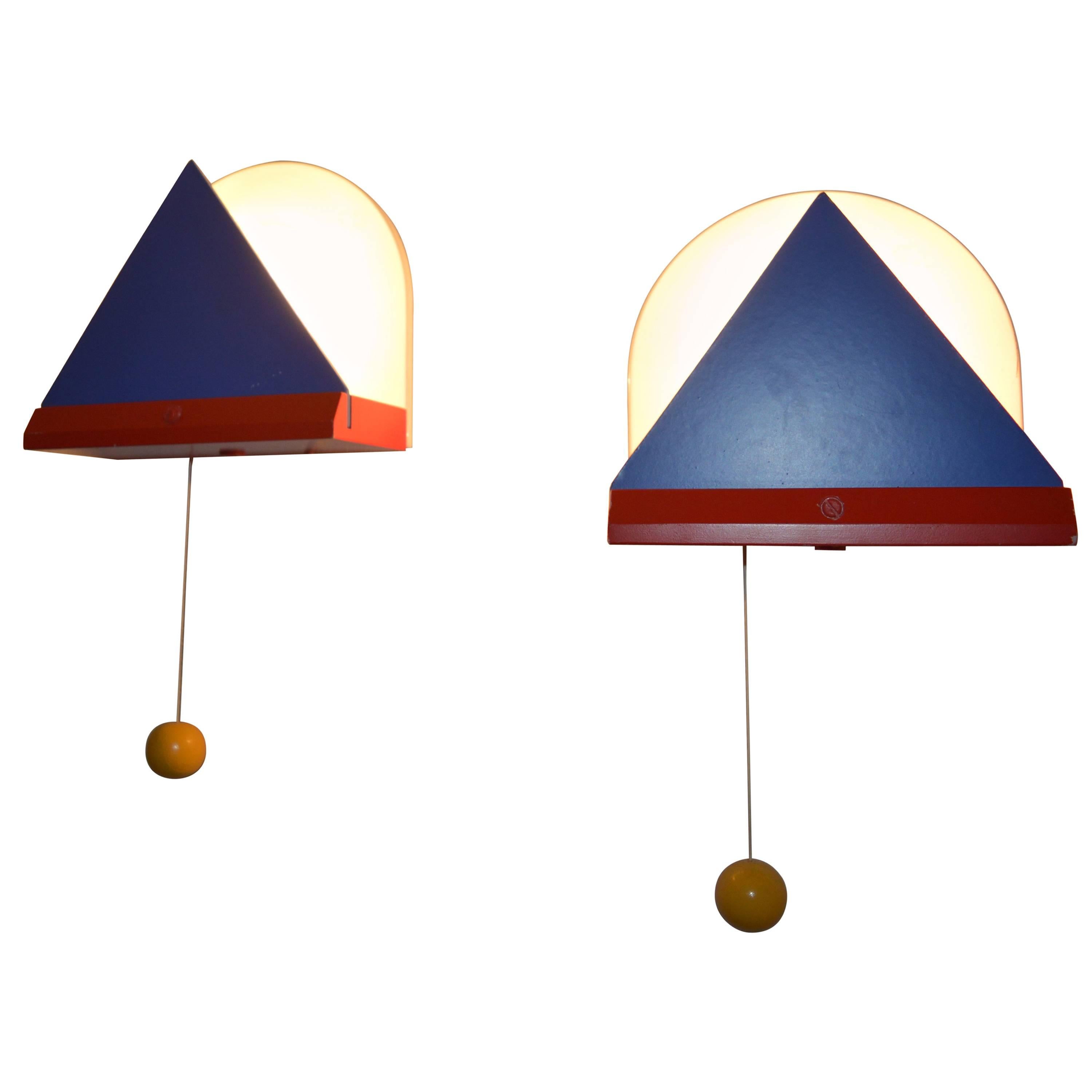 Pair of Post-Modern Wall Lamps Ikea, 1980s