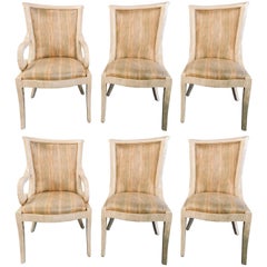 Set of Six Enrique Garcel Bone Tessellated Dining Chairs, Karl Springer