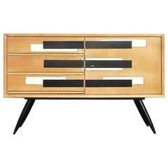 Vintage Swedish Sideboard with Drawers and Geometric Pattern, 1964