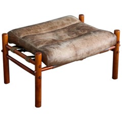 Arne Norell Ottoman in Brown Leather Model Inca and Ilona for Norell Mobler