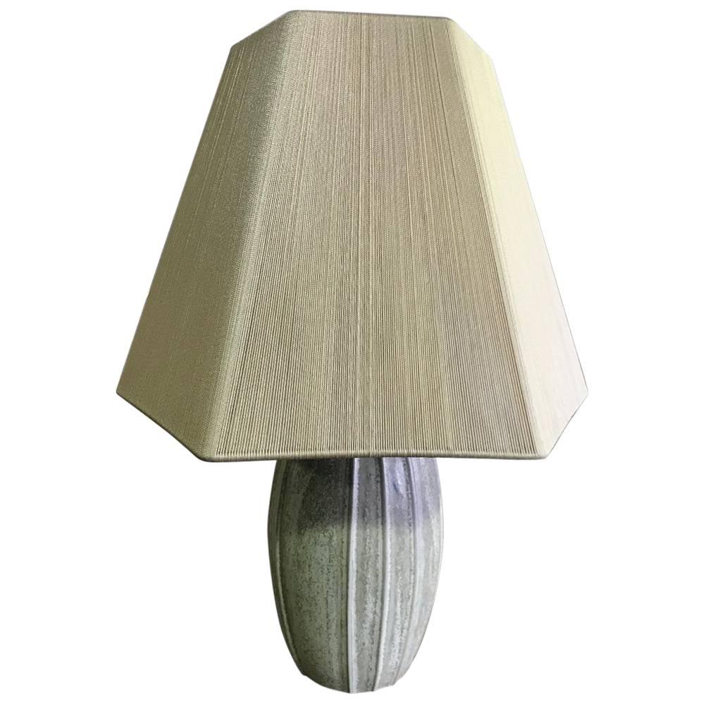 Arne Bang Ribbed Ceramic/ Pottery Glazed Table Lamp