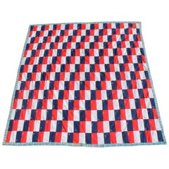 Patriotic Quilt in Building Blocks Pattern