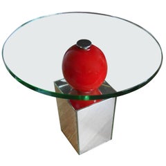 Post- Modern Side Table with a Red Lacquer Bowl
