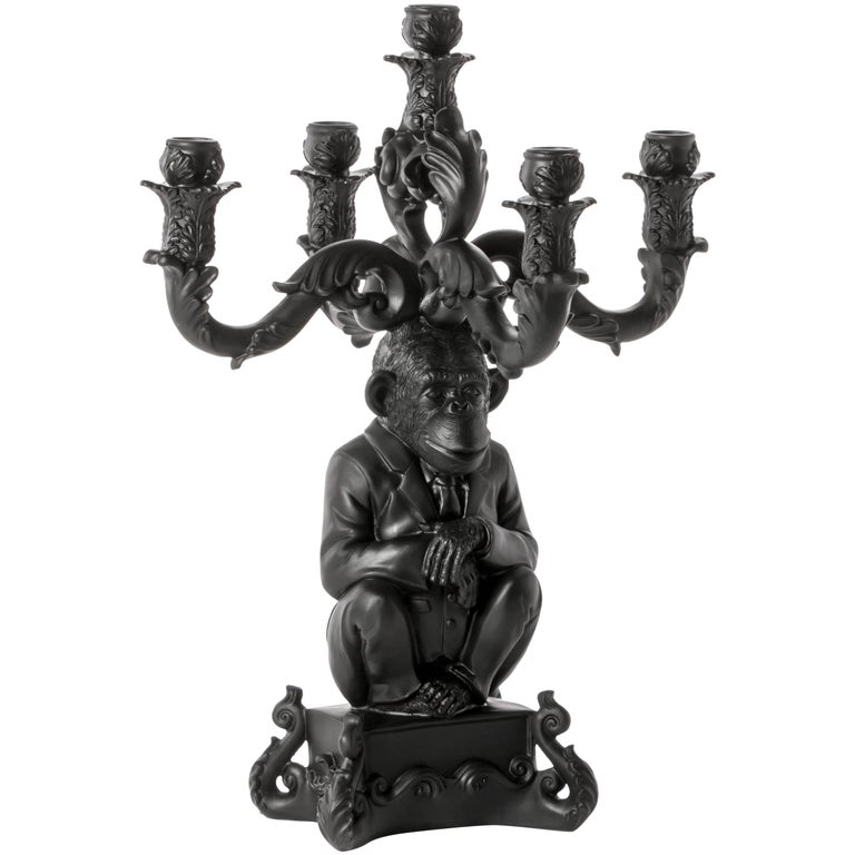 Seletti "Burlesque - The Wise Chimpanzee" Five-Arm Candelabra, Black For  Sale at 1stDibs | black metal burlesque, seletti candelabra