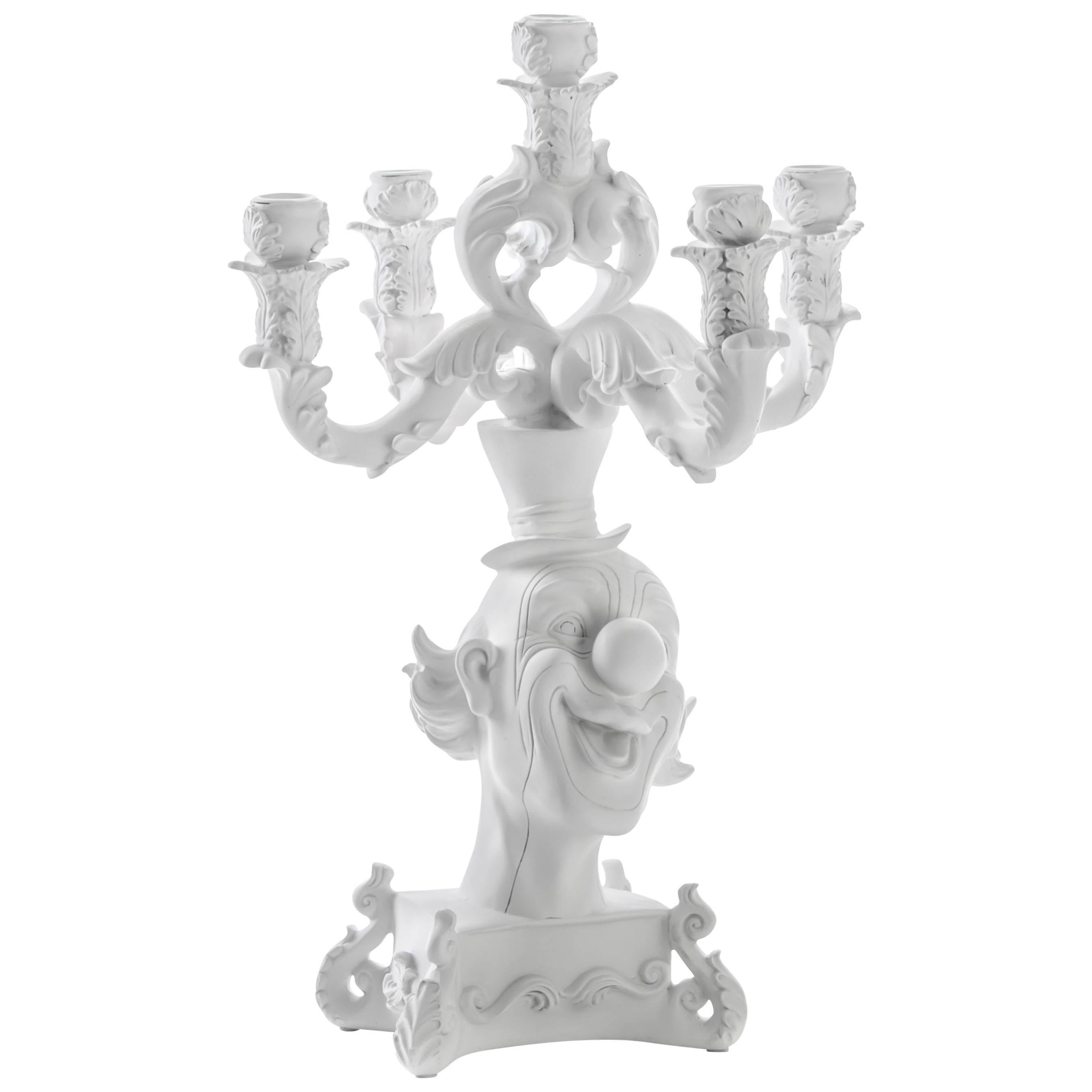 Seletti "Burlesque Clown" Five-Arm Candelabra, White