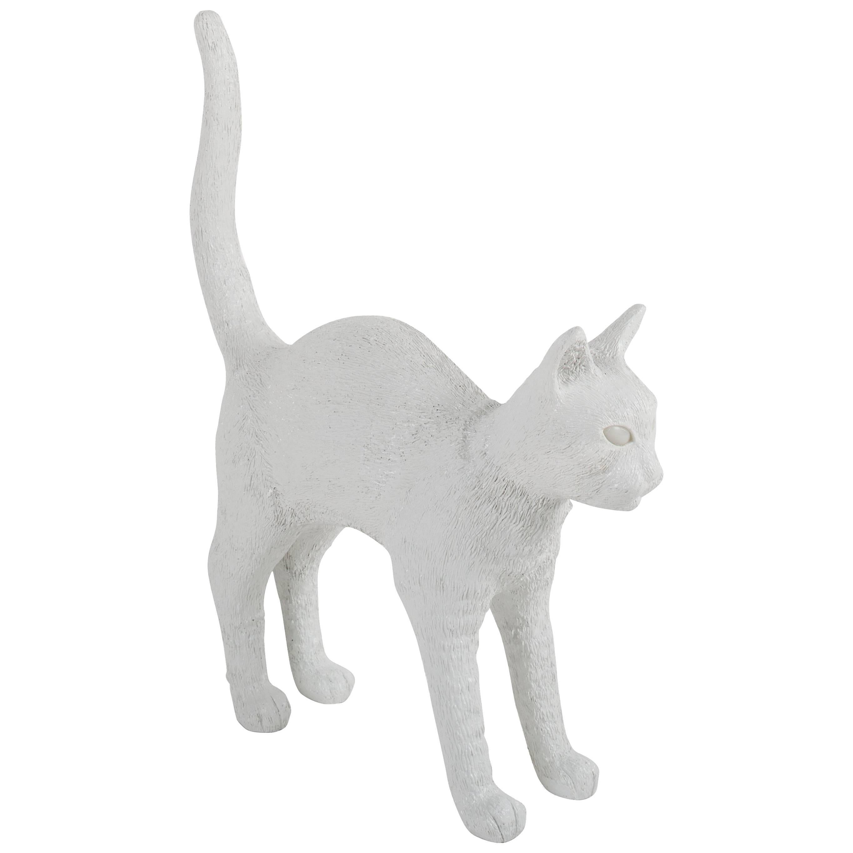 Seletti „“Katze Lampe Jobby“ Harzlampe, weiß