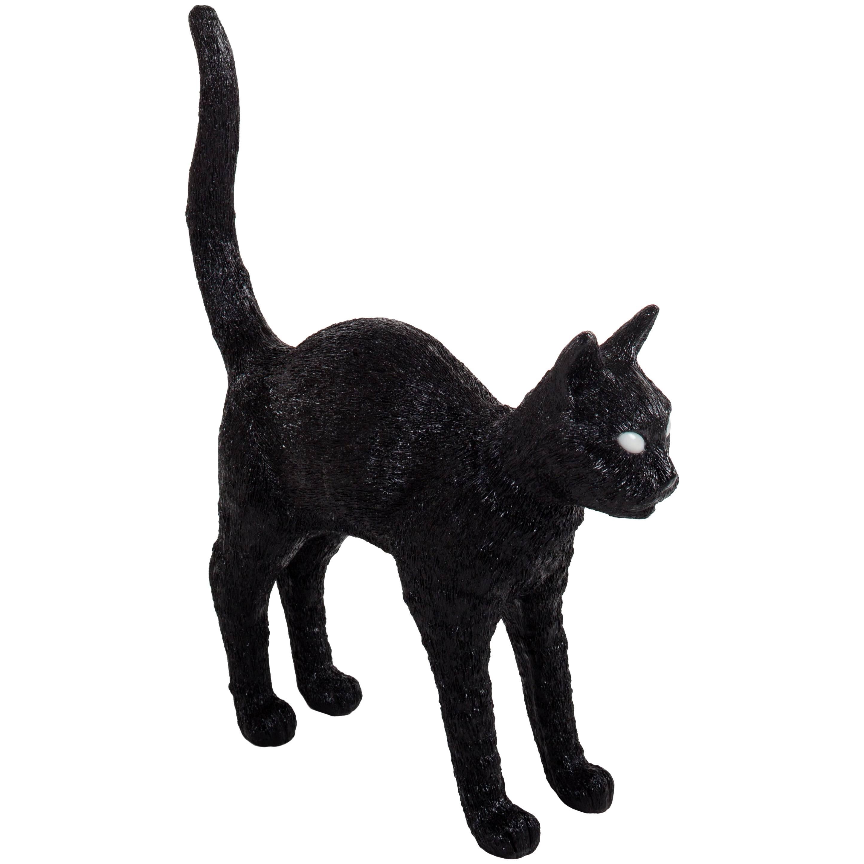 Seletti - Lampe en résine "Cat Lamp Jobby", noire