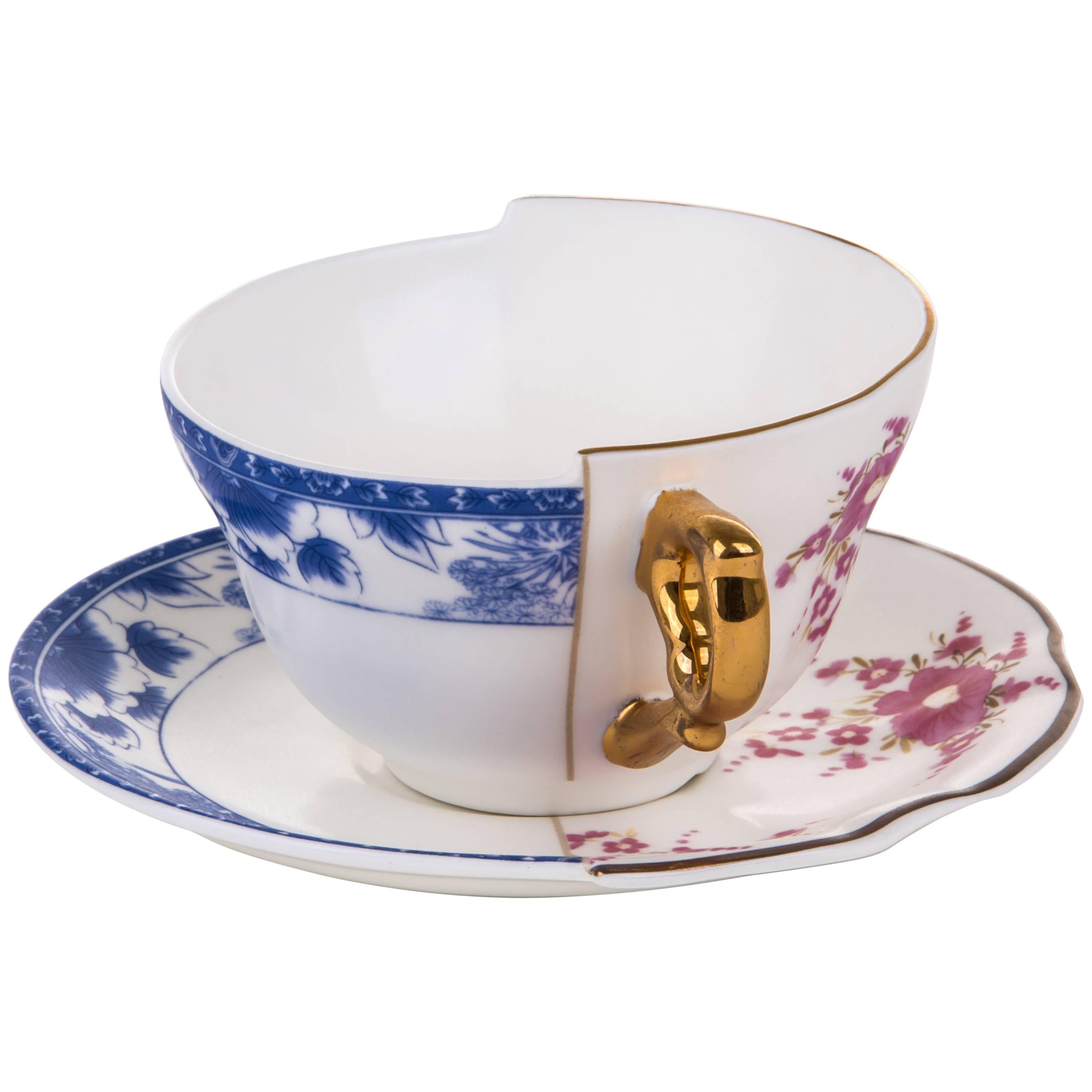 Seletti ‘Hybrid-Zenobia’ Teacup with Saucer in Porcelain