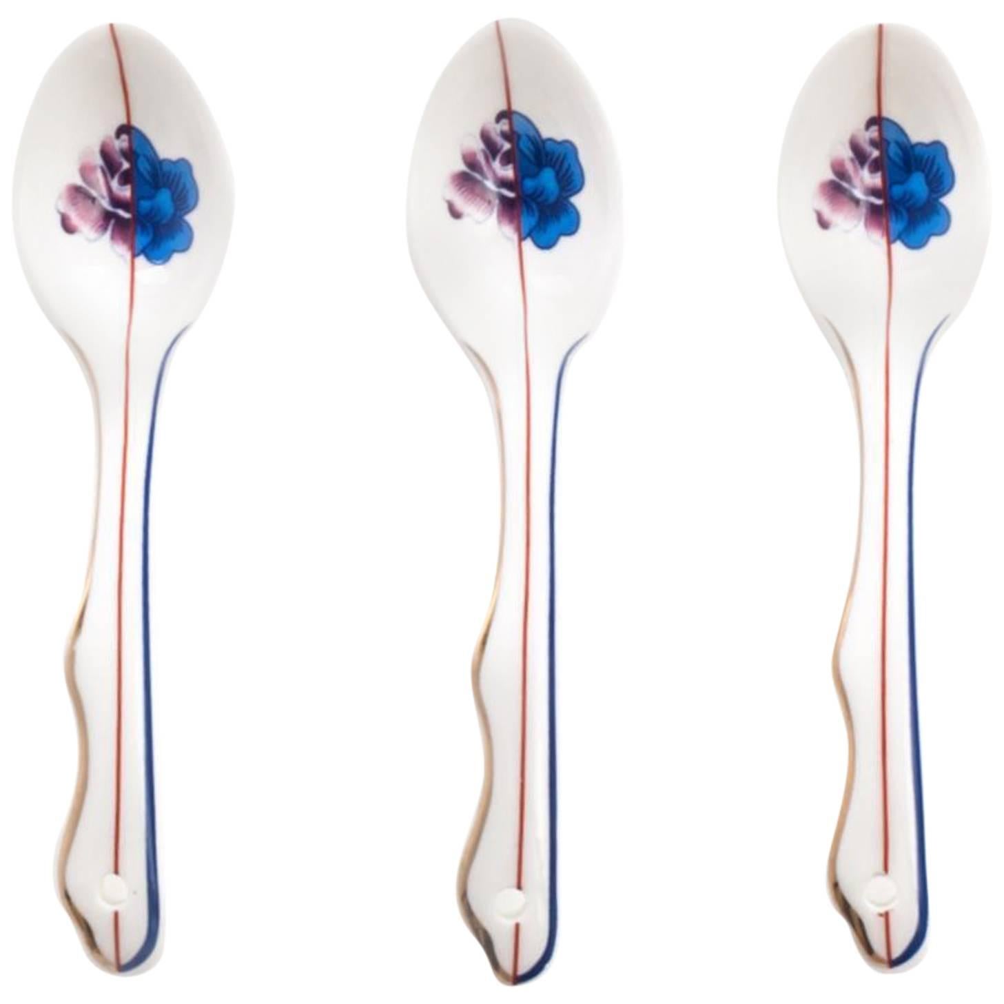 Seletti Cuchara de Porcelana "Híbrido-Armilla", Tres Piezas
