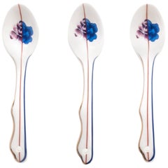 Seletti "Hybrid-Armilla" Porcelain Spoon, Three Pieces