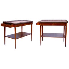 Vintage Pair of Louis XVI Style Mahogany Marquetry Salon Tables, circa 1940