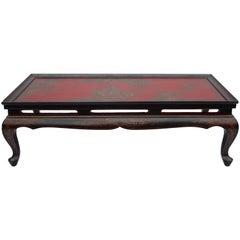 Black and Red Japanese Lacquer Coffee Table, circa 1950