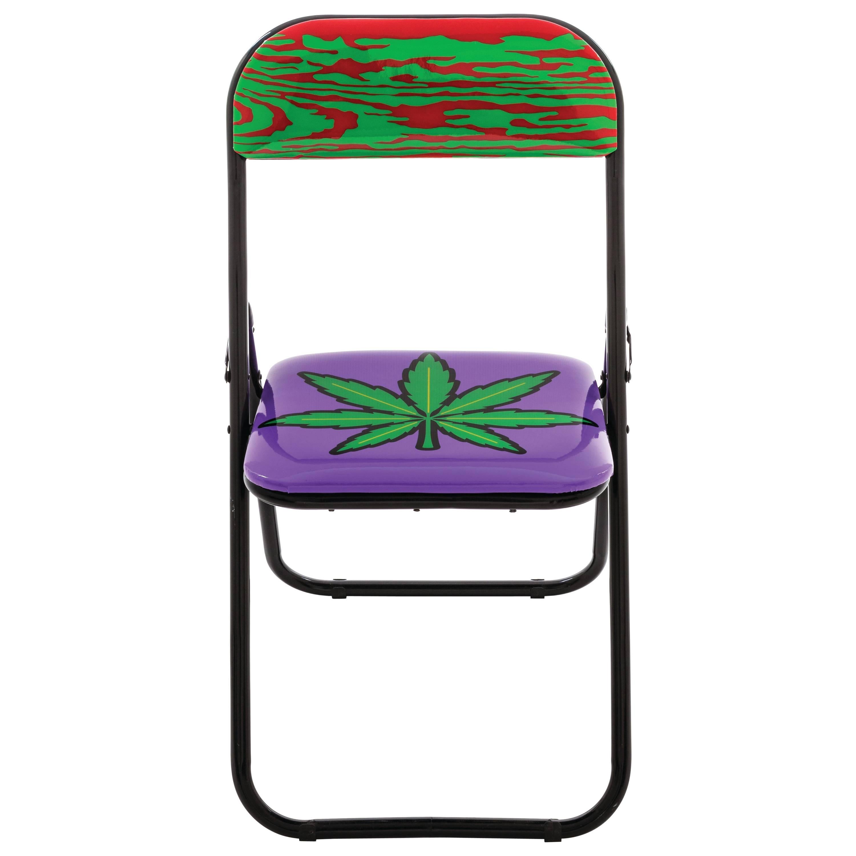 Seletti "Studio Job-Blow" Metal Folding Chair, Weed