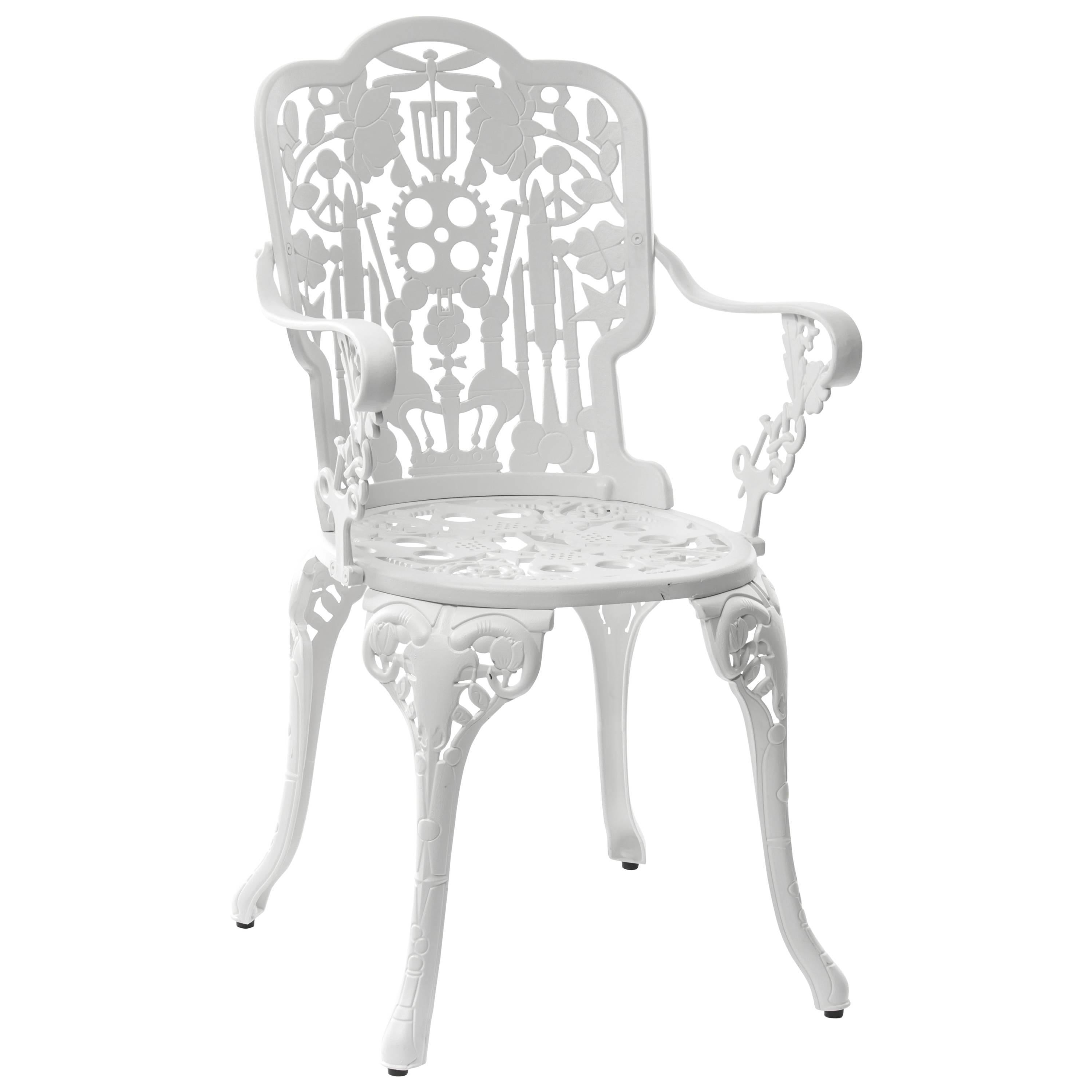 Aluminum Armchair "Industry Garden Furniture" by Seletti, White