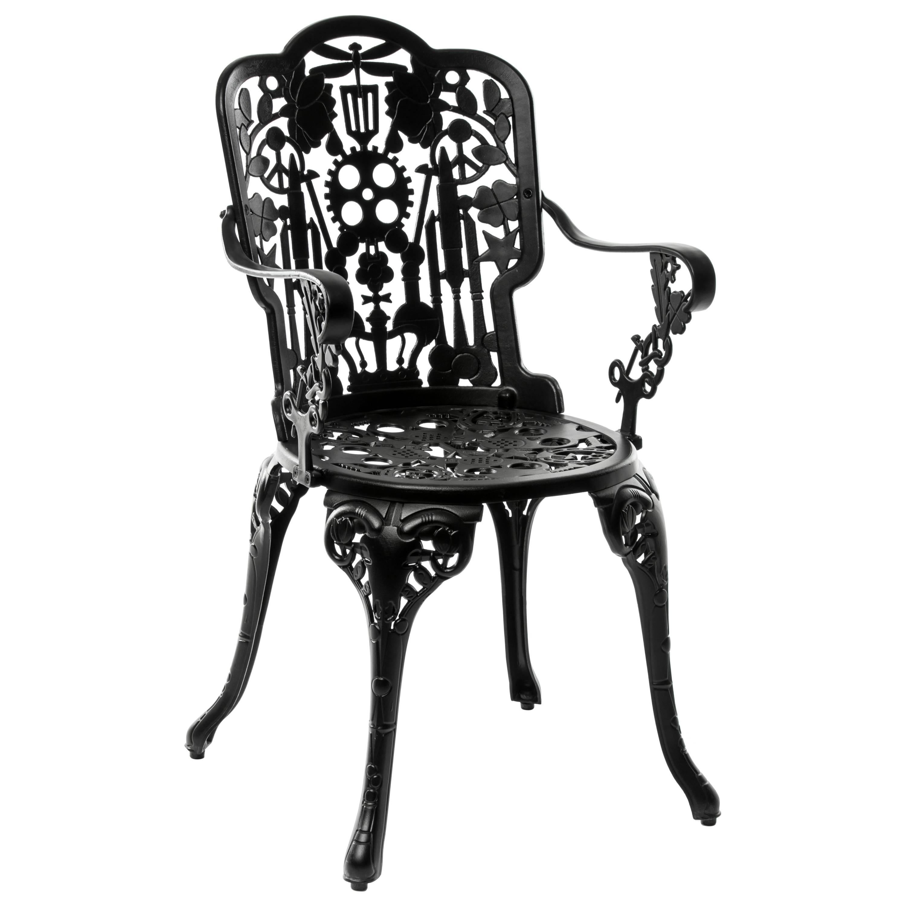 Aluminium-Sessel „Industry Garden Furniture“ aus Aluminium von Seletti, Schwarz im Angebot