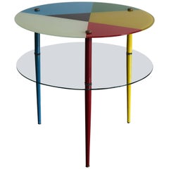 Used 1960s Paoli Edoardo Glass Italian Coffee Table Model Arlecchino for Vitrex