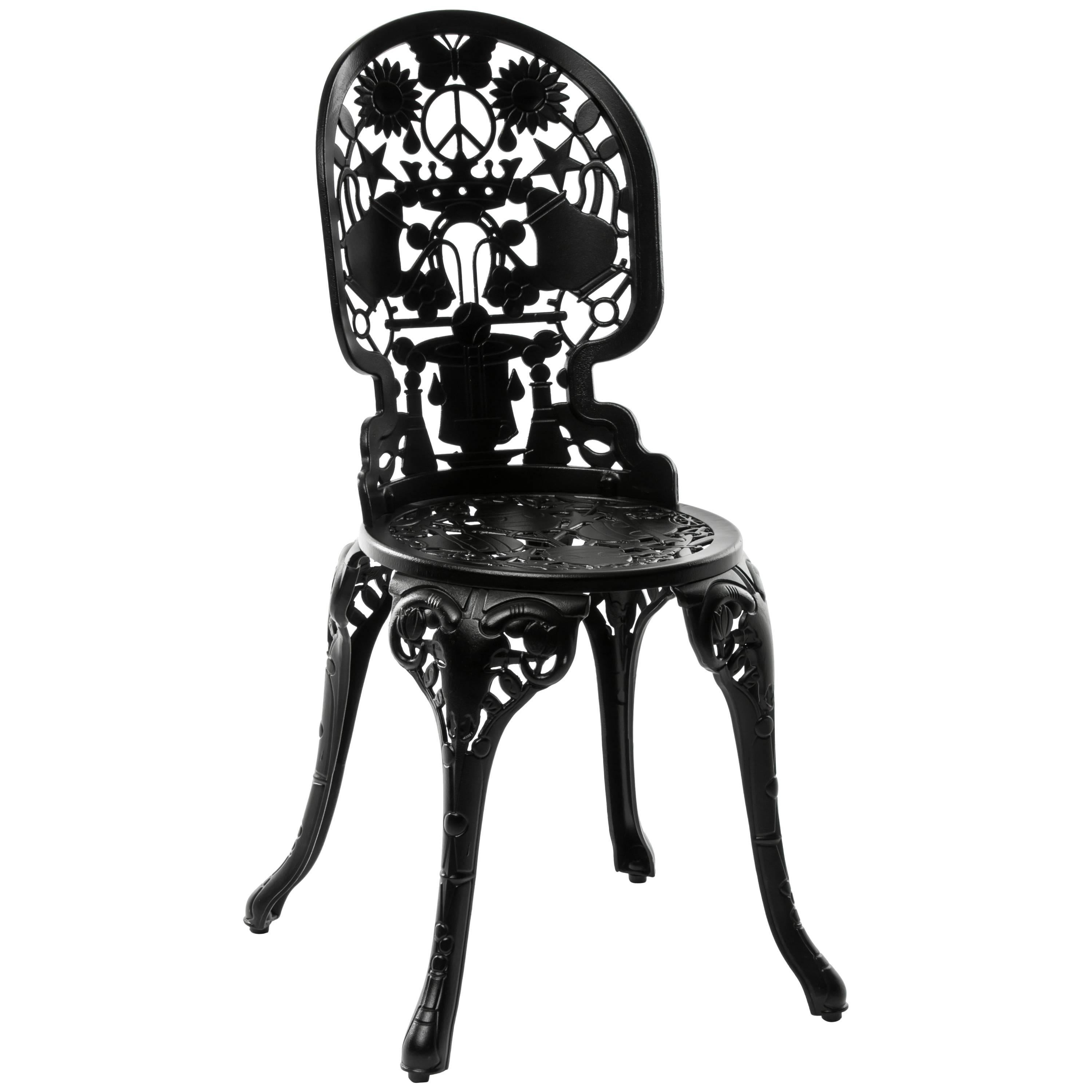 Aluminum Chair "Industry Garden Furniture" by Seletti, Black