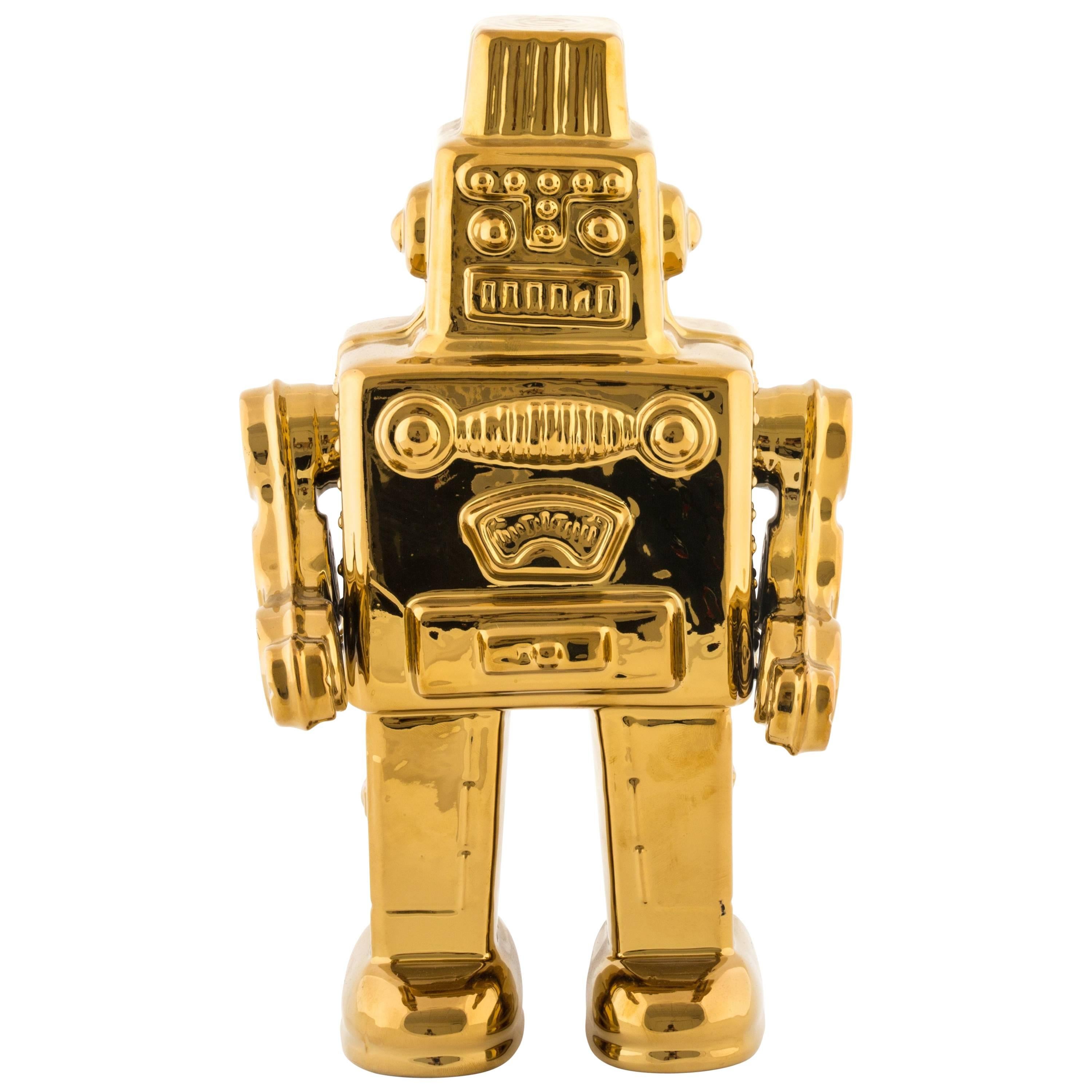 Seletti „“Limited Gold Edition““ Porzellan Mein Roboter im Angebot