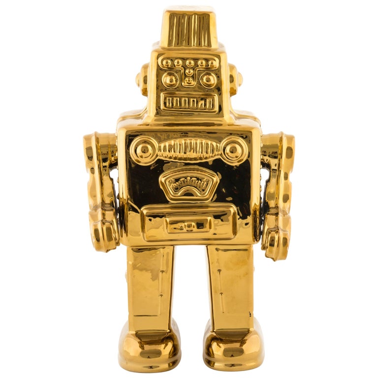Seletti "Limited Gold Edition" Porcelain My Robot For Sale at 1stDibs