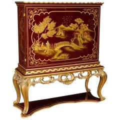 French Wet Bar in Lacquered and Gilt Chinoiserie Wood from 20th Century