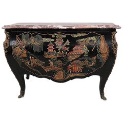 Coromandel Lacquer Chinoiserie Maison Jansen Style Commode Foyer Chest C1940