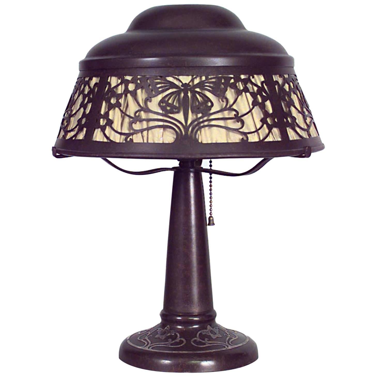 American Mission Heintz Art Metal Table Lamp For Sale