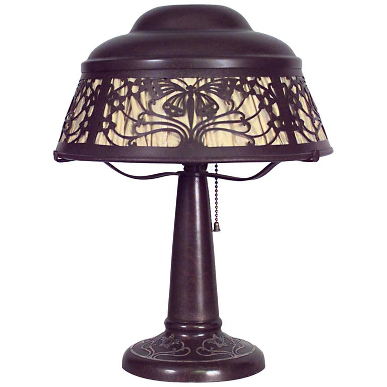 American Mission Heintz Art Metal Table Lamp For Sale at 1stDibs
