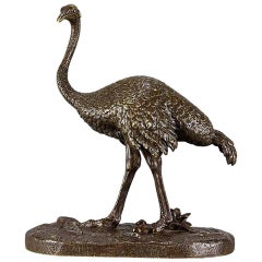 Animalier Bronze of an Ostrich by Alfred Barye