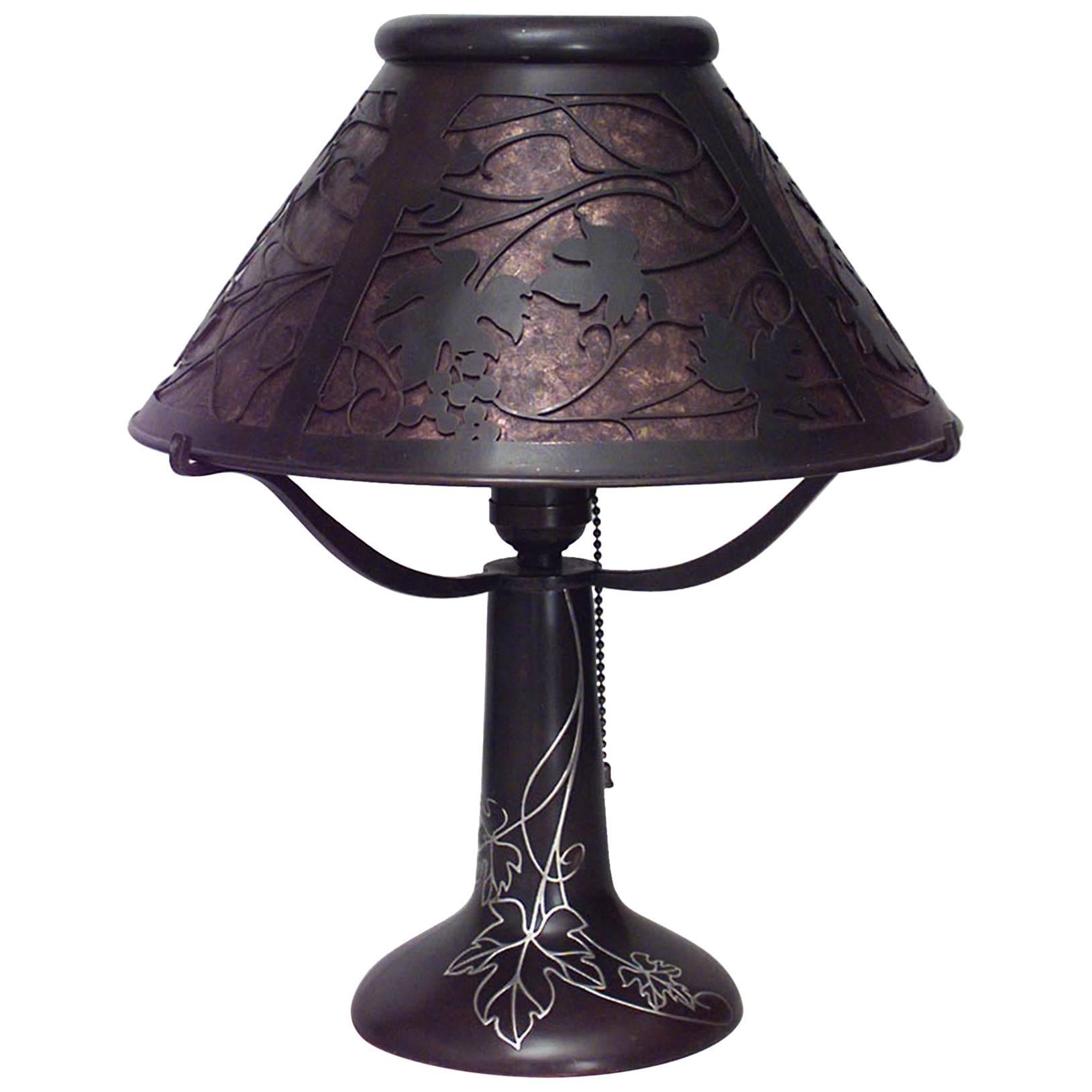 American Mission Heintz Art Metal Table Lamp For Sale