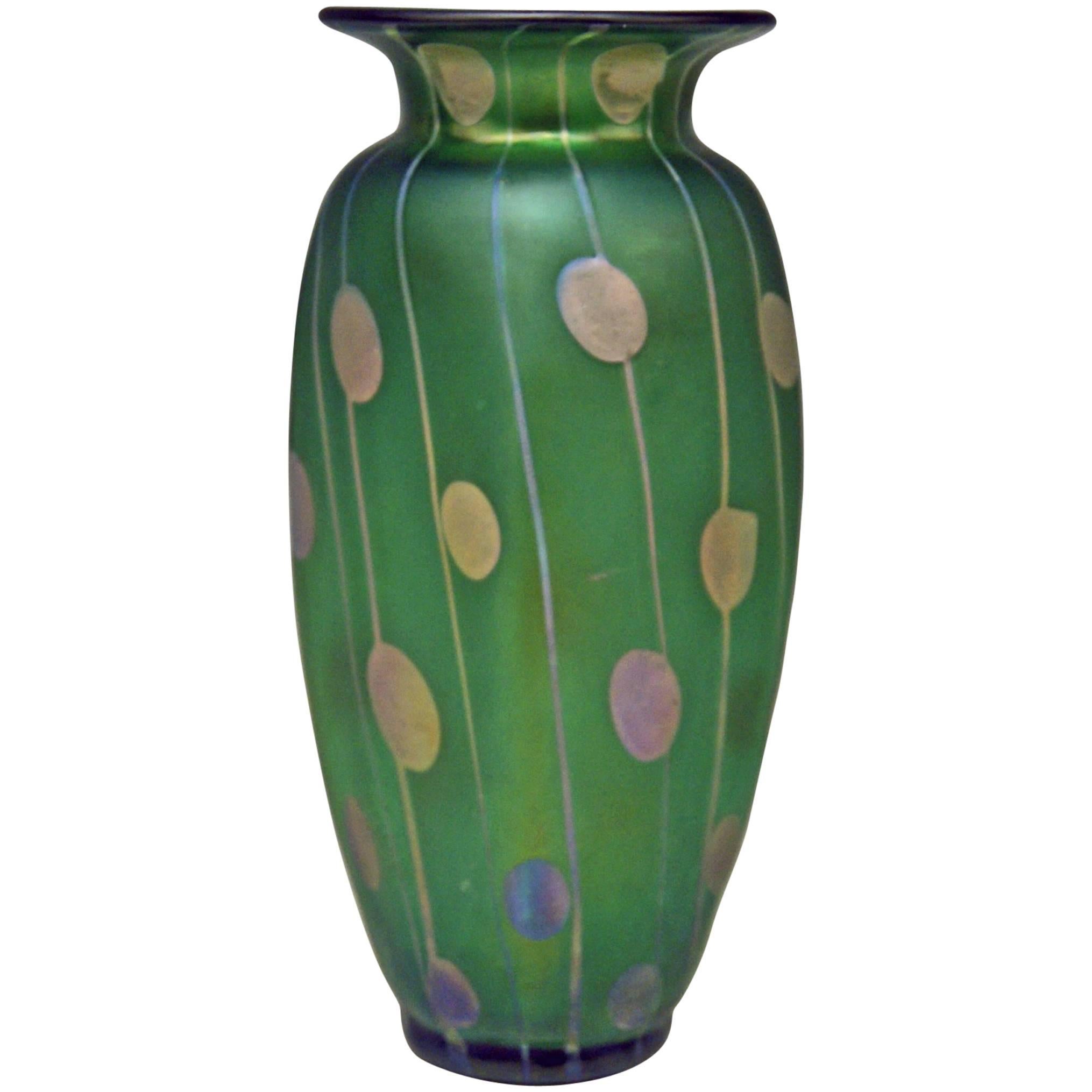 Vase Loetz Bohemia Art Nouveau Decor Spots and Stripes Kolo Moser, circa 1900