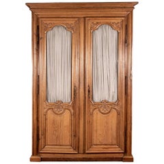 Antique French Tall Oak Armoire