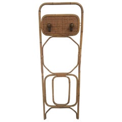 Italian Bamboo Two Hooks Wall Rack from 1960s