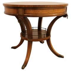 French Regency Weiman Heirloom Burled Wood Leather Top Cocktail Table